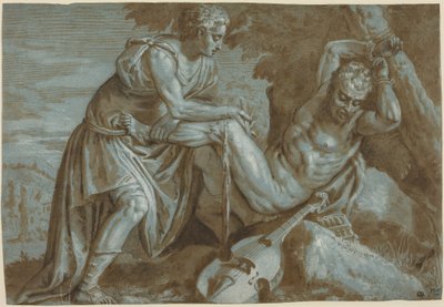 Apollo og Marsyas, ca. 1600 (blekktegning) av Zenon Veronese