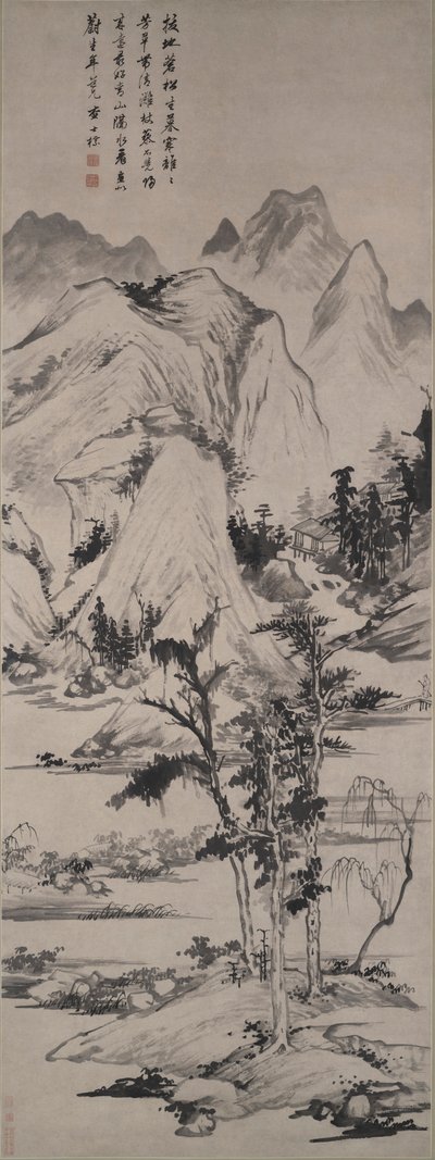 Landskap i stil med Ni Zan (1301–1374) av Zha Shibiao