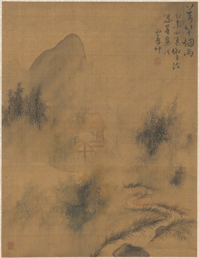 Ti tusen bambus i tåke og regn, 1775. av Zhai Dakun