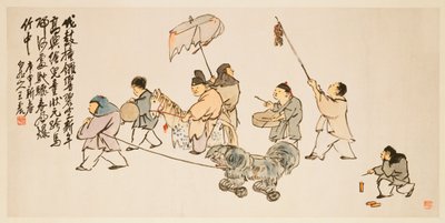 Barn som leker ved nyttår av Zhen Wang