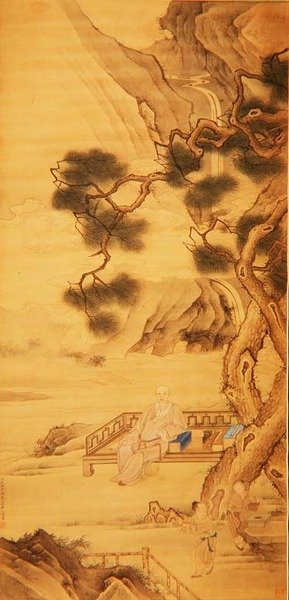 Portrett av den lærde offisielle Han Yan (1637-1704) 1696 (blekk og farge på silke) av Zhiding Yu