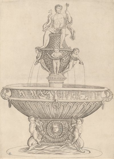 Fontene med statue av Neptun, ca. 14801485. av Zoan Andrea