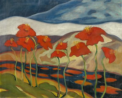 Landskap med blomster av Zolo Palugyay