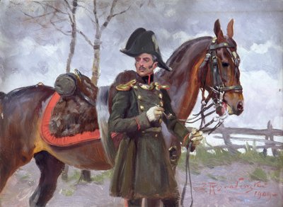 Napoleonsk soldat med hest av Zygmunt Rozwadowski