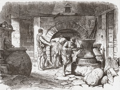 Et romersk bakeri, Pompeii, Italia. av . .