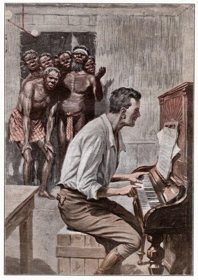 Aboriginals og australsk nybygger av . .