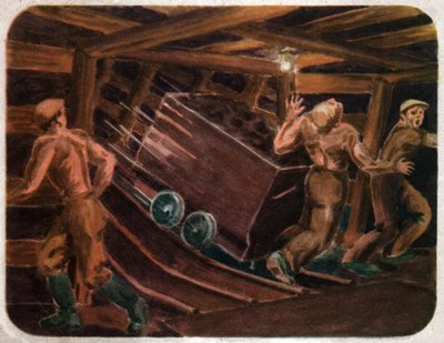 Ulykke i en gruve, ca 1950 av . .