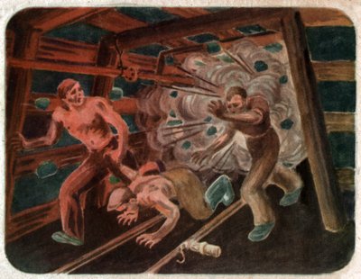 Ulykke i en gruve, ca 1950 av . .