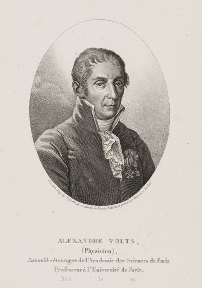 Alessandro Volta , italiensk fysiker og oppfinner, ca 1800 av Frederick (attr. to) Barnard