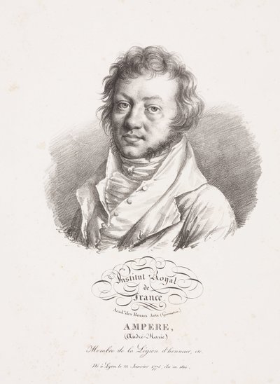 Andre-Marie Ampere , fransk fysiker og matematiker, ca 1820 av Frederick (attr. to) Barnard