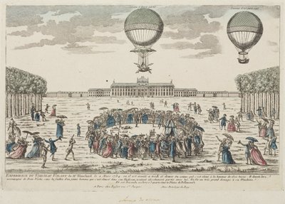Blanchards første oppstigning i en ballong, 2. mars 1784 av Frederick (attr. to) Barnard