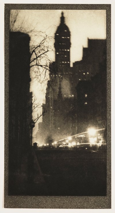 Broadway om natten, ca 1905 av John Pardon