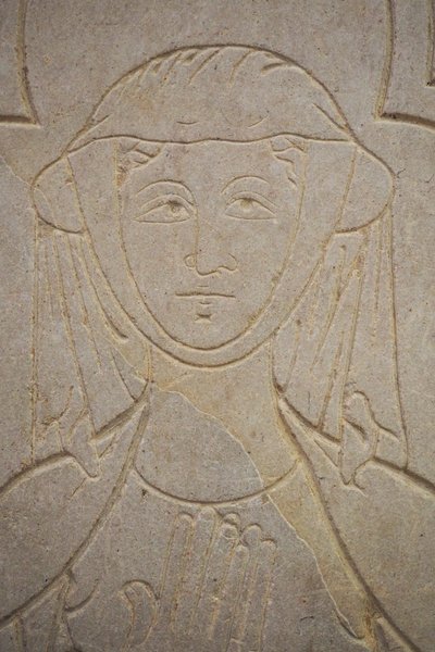 Burgund, Lancharre, kommune Chapaize 71460. I kirken Notre Dame, Isabelle de Vauvry av . .