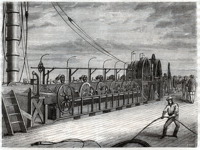 Kabeltelegrafikk sous marin. Telegrafisk undersjøisk kabel. av Frederick (attr. to) Barnard
