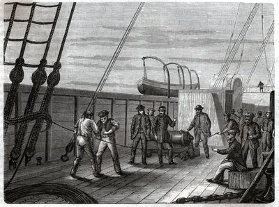 Kabeltelegrafikk sous marin. Telegrafisk undersjøisk kabel. av Frederick (attr. to) Barnard
