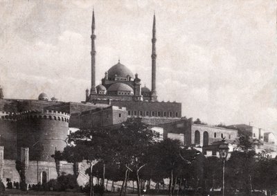 Kairo, citadellet til Saladin (Egypt). rundt 1920 (s/hvitt-bilde) av . .