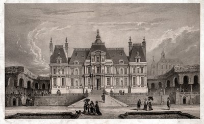 Castle of Maison Lafitte, ca 1850 (gravering) av . .