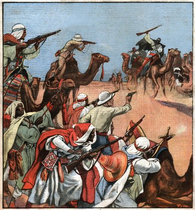 Kolonial konvoi i Maghreb. Fransk kolonikonvoi i Maghreb. av Ferdinand Georg Waldmuller