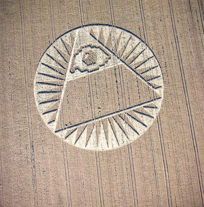 Kornsirkel i hveteåker, Highclere, Hampshire, 21. juli 2002 (flyfoto) av Ferdinand Georg Waldmuller