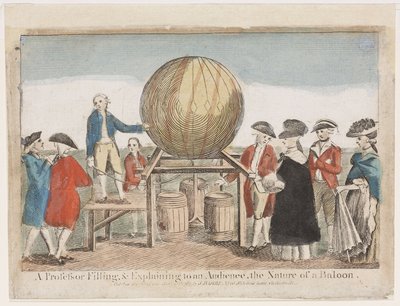 Demonstrasjon av ballongflyging, ca 1784 av Frederick (attr. to) Barnard