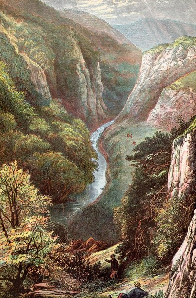 Dovedale, Peak District, Derbyshire, England, av . .