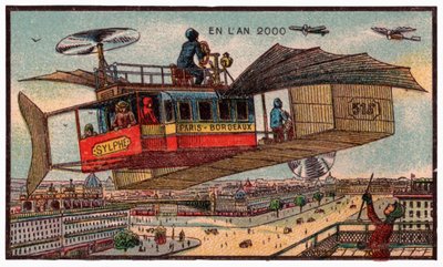Flyvende buss i Paris, ca. 1910 av . .