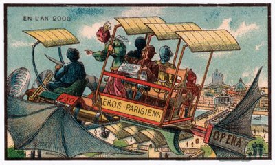 Flyvende buss i Paris, ca. 1910 av . .
