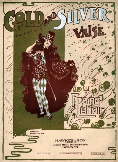 Gull og sølv, vals av Franz Lehar. rundt 1904 (illustrasjon) av . .