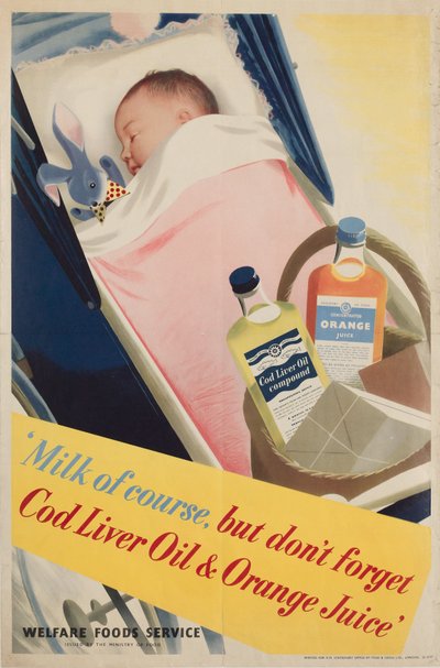 Health Education ïMilk of course, plakat, ca 1950 av Frederick (attr. to) Barnard