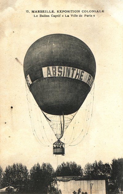 Varmluftsballongreklame Absinthe Rivoire av Frederick (attr. to) Barnard