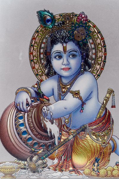 Spedbarn Lord Krishna. hinduistisk gud. av . .
