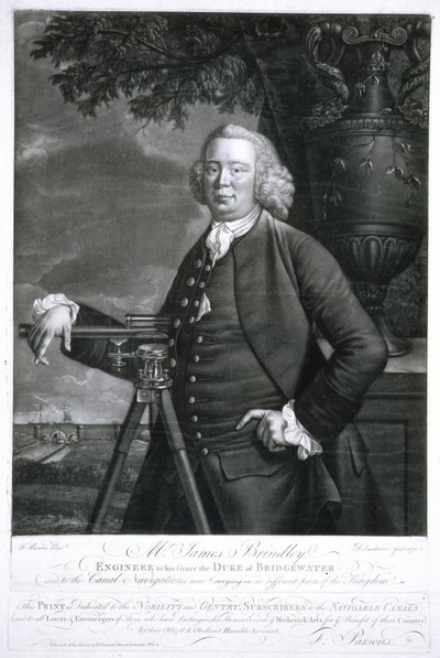 James Brindley , britisk sivilingeniør og kanalbygger av Frederick (attr. to) Barnard
