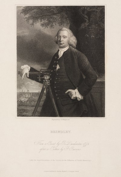 James Brindley , britisk sivilingeniør og kanalbygger av Frederick (attr. to) Barnard