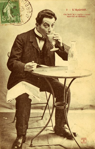L'Aperitif-postkort nr. 3 av Frederick (attr. to) Barnard