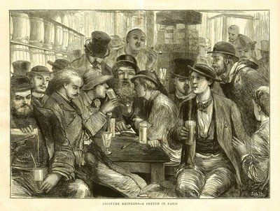 The Absinthe Drinkers, Paris 1872 av Frederick (attr. to) Barnard