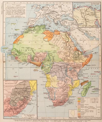 Kart som viser delingen av Afrika av . .