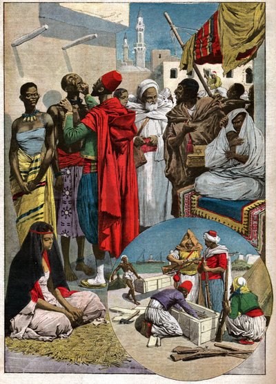 Slavemarsj i Tripoli. Slavemarked i Tripoli. av Ferdinand Georg Waldmuller