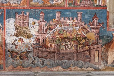 Kloster (manastirea Moldovita). Kirken. Ytre. Sør. Venstre del. Veggmaleri. av . .