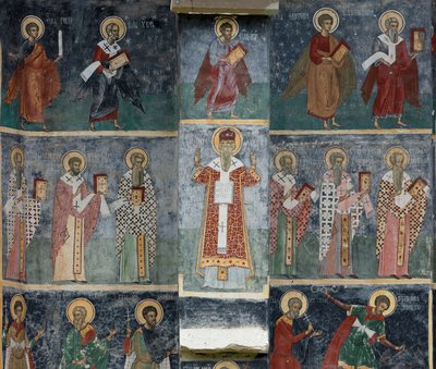 Kloster (manastirea Sucevita). Kirken. Ytre. Koret. Sørlige delen. av . .