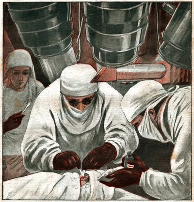 Operation de chirurgie filmee. Kirurgi kringkastet. av Ferdinand Georg Waldmuller