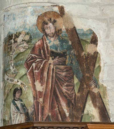 Sognekirke (Vår Frues sognekirke). Interiør. Koret. Veggmaling. av . .