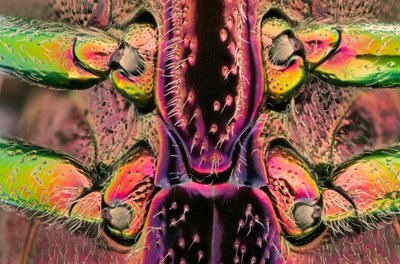 Polybothris quadricollis fra Madagaskar. Detalj av magen (makrofotografi) av John Pardon