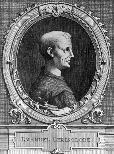 Portrett av Emanuele Crisolora (1350-1415), bysantinsk humanist, gravering av William Walcutt