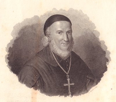Portrett av den italienske biskopen Adeodato Turchi (1724-1803), kobberstikk av G Guzzi fra maleri av Francesco Vicira av William Walcutt