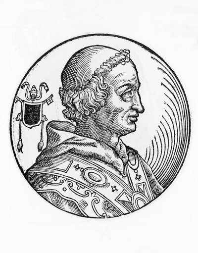 Portrett av Johannes V (635-686), 82. pave av den katolske kirke fra 685, gravering av William Walcutt