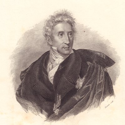 Portrett av kunsthistoriker Leopoldo Cicognara (1767-1834), kobberstikk av Fusinati fra portrett av Lipparini av William Walcutt