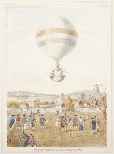 Sadlers ballongoppstigning fra Hackney av Frederick (attr. to) Barnard