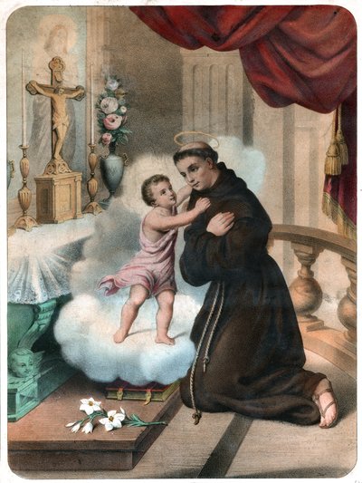 Saint Anthony of Padua, ca 1850 (gravering) av . .
