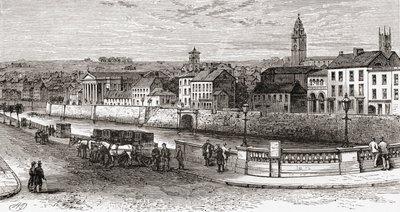 Shandon ved elven Lee, County Cork, Irland på slutten av 1800-tallet, fra Our Own Country publisert 1898 av Ferdinand Georg Waldmuller
