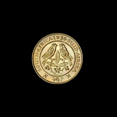 South African Quarter Penny Coin (Farthing) 1936 (bilde) av Hippolyte Lalaise Devéria